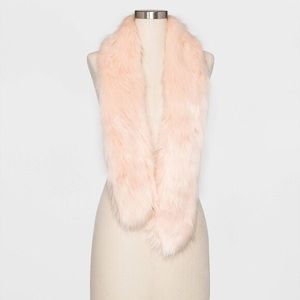 🆕 Target Peach Faux Fur Wrap Scarf Shrug NEW Boho